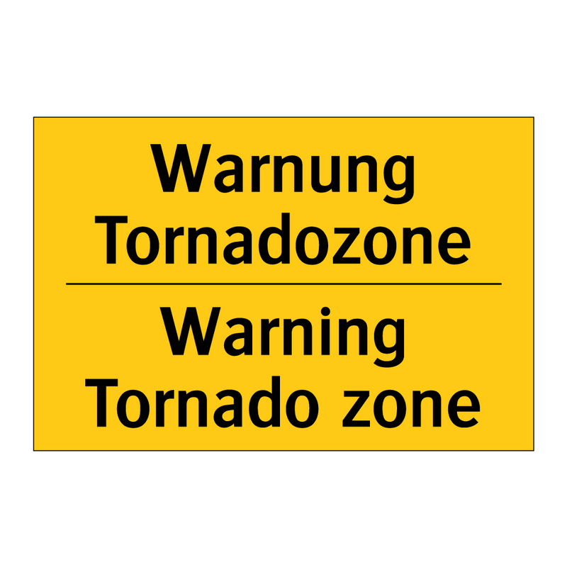 Warnung Tornadozone - Warning Tornado zone