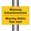 Warnung Schuttstromzone - Warning Debris flow zone