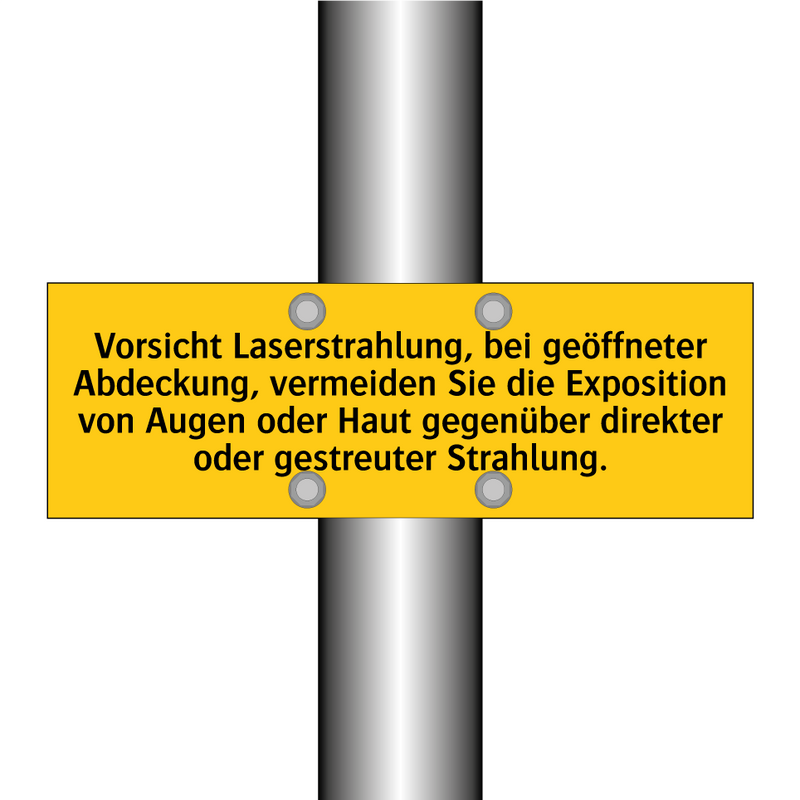 Vorsicht Laserstrahlung, bei geöffneter Abdeckung, vermeiden Sie die Exposition von Augen oder Haut gegenüber direkter oder gestreuter Strahlung.