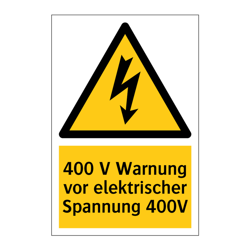 400 V Warnung vor elektrischer Spannung 400V