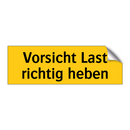 Vorsicht Last richtig heben