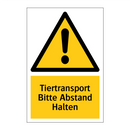 Tiertransport Bitte Abstand Halten