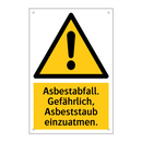 Asbestabfall. Gefährlich, Asbeststaub einzuatmen.