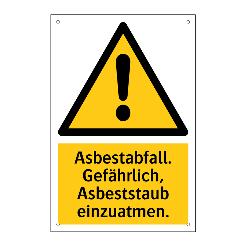 Asbestabfall. Gefährlich, Asbeststaub einzuatmen.
