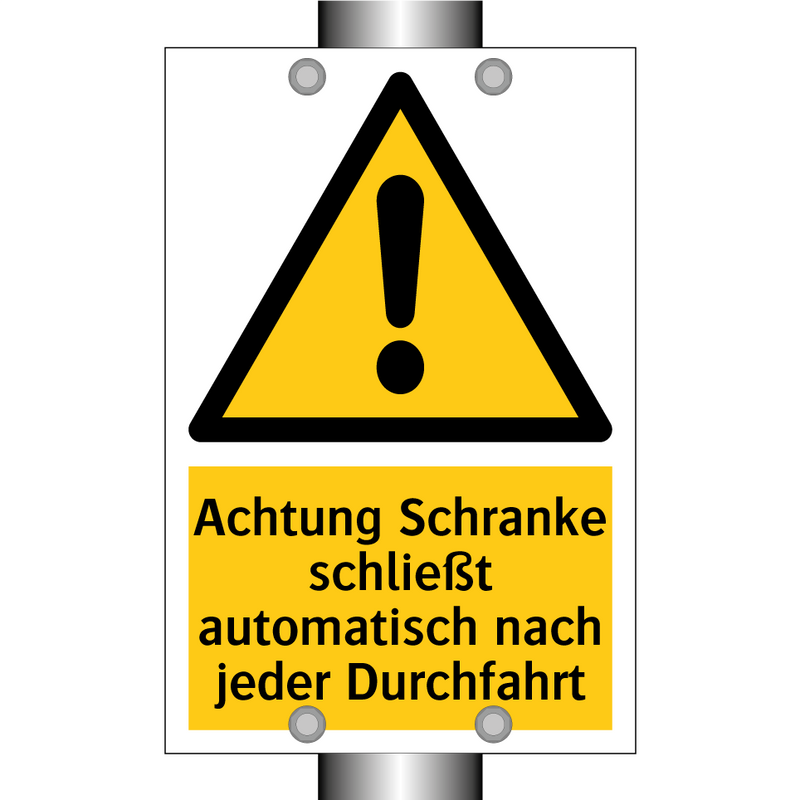 Achtung Schranke schließt automatisch nach jeder Durchfahrt