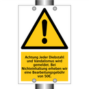 Achtung Jeder Diebstahl und Vandalismus wird gemeldet. Bei Nichteinhaltung erheben wir eine Bearbeitungsgebühr von 50€.