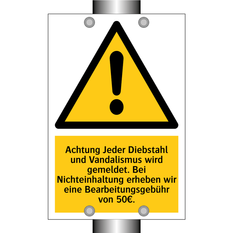 Achtung Jeder Diebstahl und Vandalismus wird gemeldet. Bei Nichteinhaltung erheben wir eine Bearbeitungsgebühr von 50€.