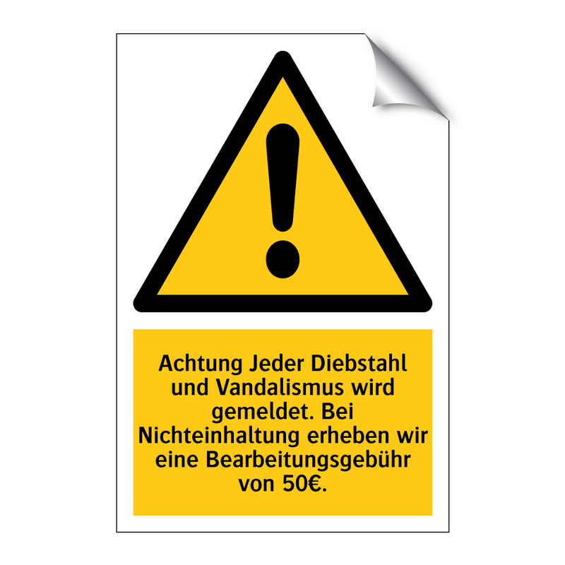 Achtung Jeder Diebstahl und Vandalismus wird gemeldet. Bei Nichteinhaltung erheben wir eine Bearbeitungsgebühr von 50€.