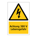 Achtung 380 V Lebensgefahr