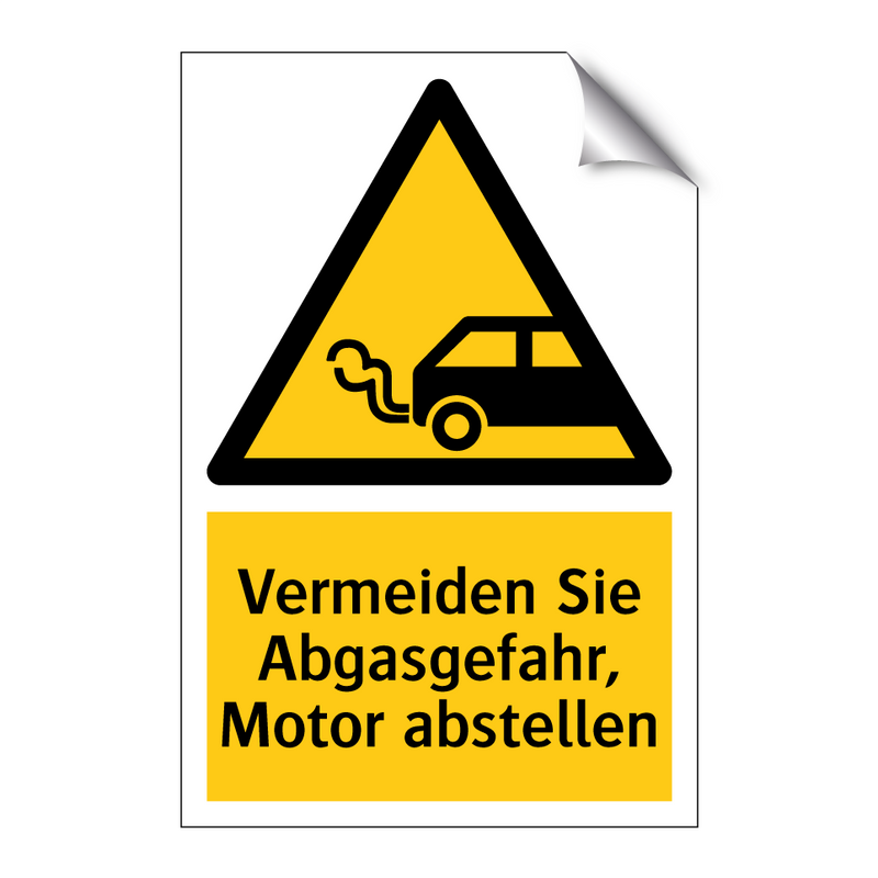 Vermeiden Sie Abgasgefahr, Motor abstellen