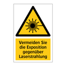 Vermeiden Sie die Exposition gegenüber Laserstrahlung