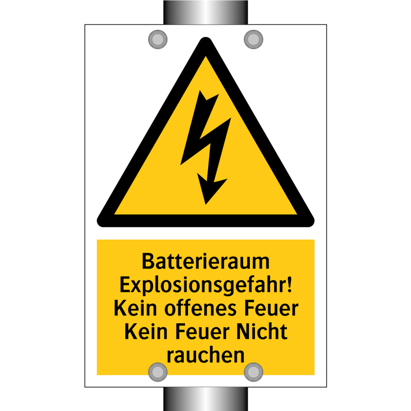 Batterieraum Explosionsgefahr! Kein offenes Feuer Kein Feuer Nicht rauchen