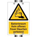 Batterieraum Kein offenes Feuer Rauchen verboten!