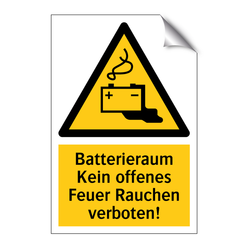 Batterieraum Kein offenes Feuer Rauchen verboten!
