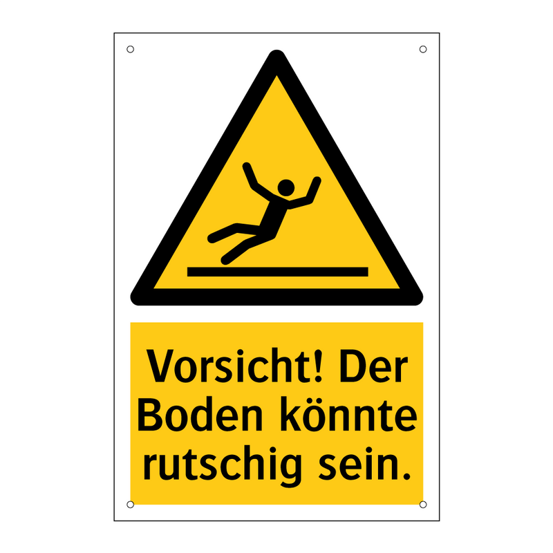 Vorsicht! Der Boden könnte rutschig sein.