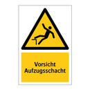 Vorsicht Aufzugsschacht