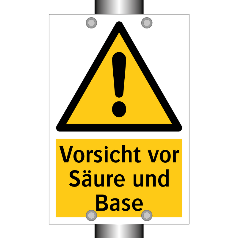 Vorsicht vor Säure und Base