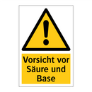 Vorsicht vor Säure und Base