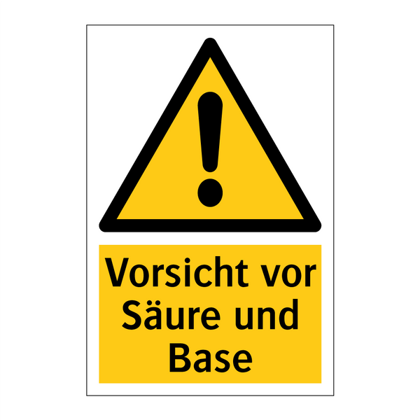 Vorsicht vor Säure und Base