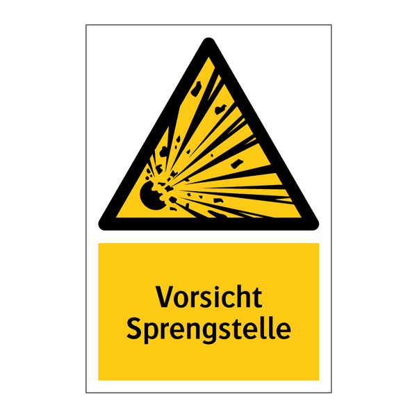 Vorsicht Sprengstelle