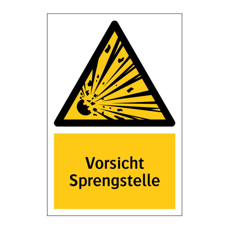 Vorsicht Sprengstelle