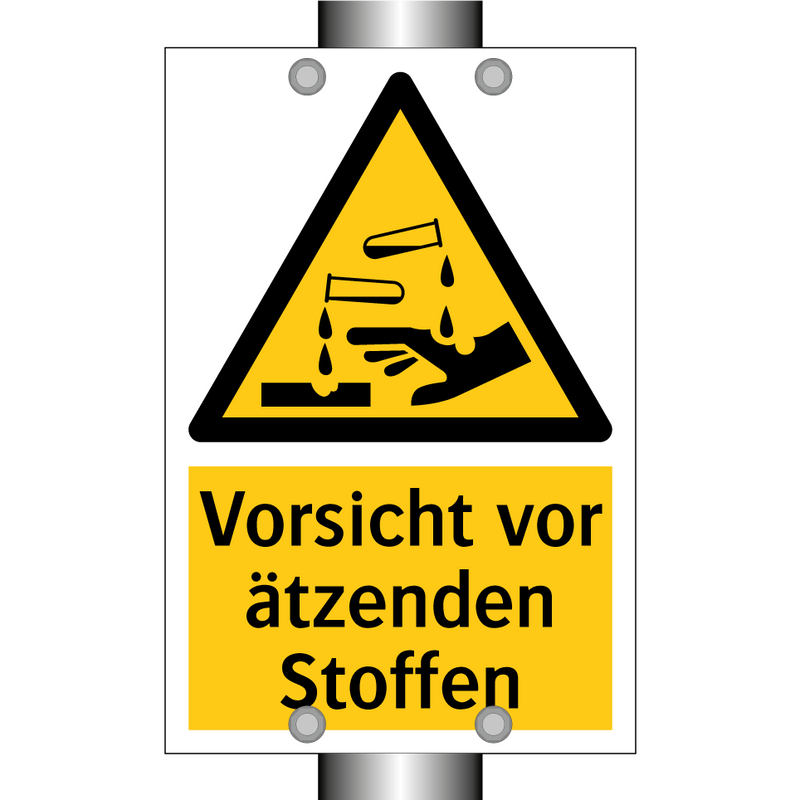 Vorsicht vor ätzenden Stoffen