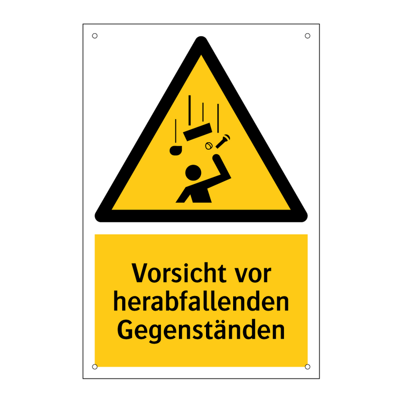 Vorsicht vor herabfallenden Gegenständen