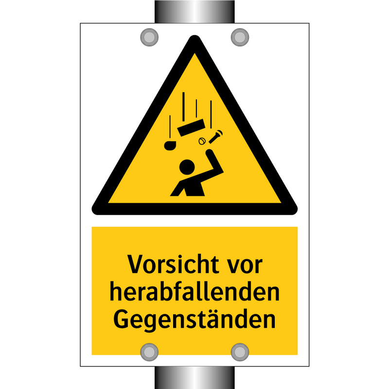 Vorsicht vor herabfallenden Gegenständen