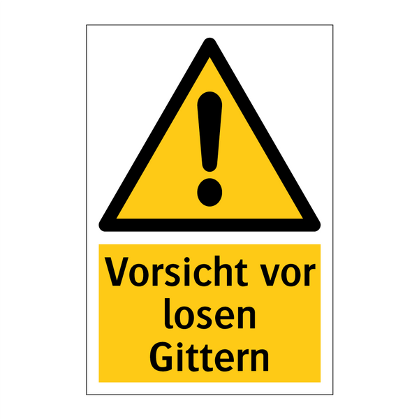 Vorsicht vor losen Gittern