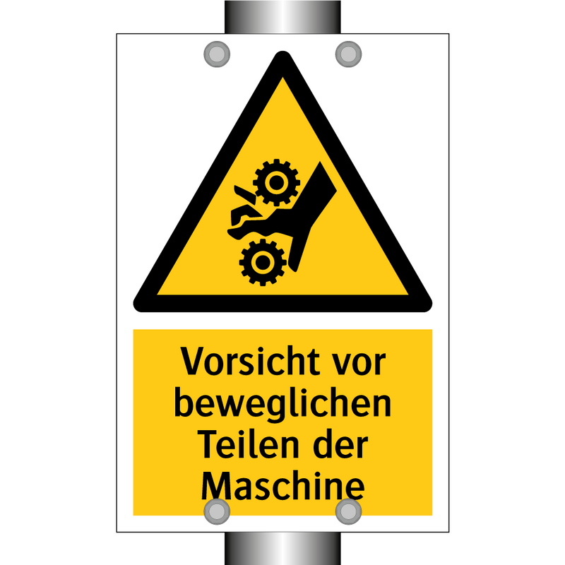 Vorsicht vor beweglichen Teilen der Maschine
