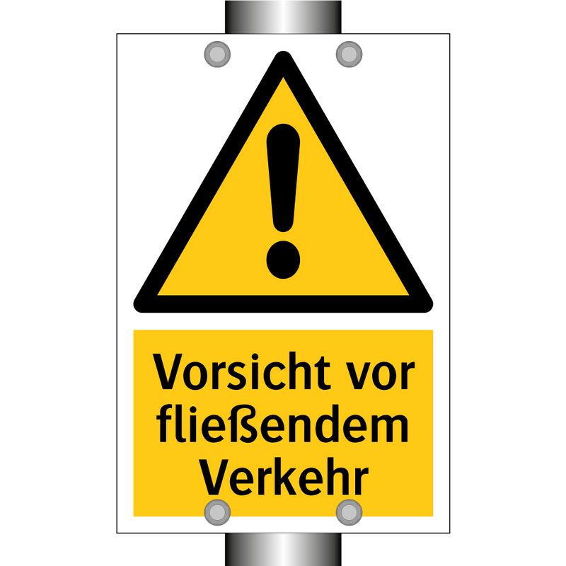 Vorsicht vor fließendem Verkehr