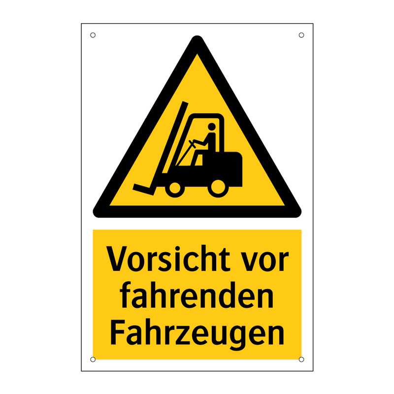 Vorsicht vor fahrenden Fahrzeugen