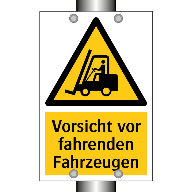 Vorsicht vor fahrenden Fahrzeugen