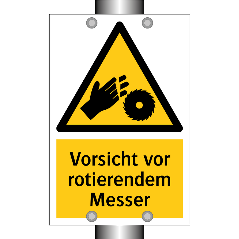 Vorsicht vor rotierendem Messer