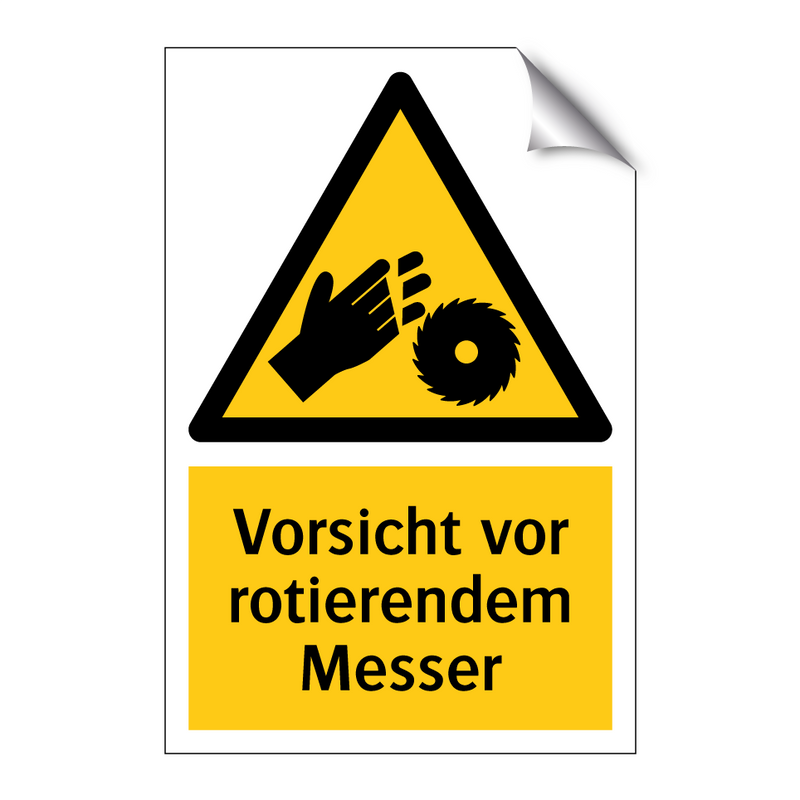 Vorsicht vor rotierendem Messer