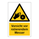 Vorsicht vor rotierendem Messer