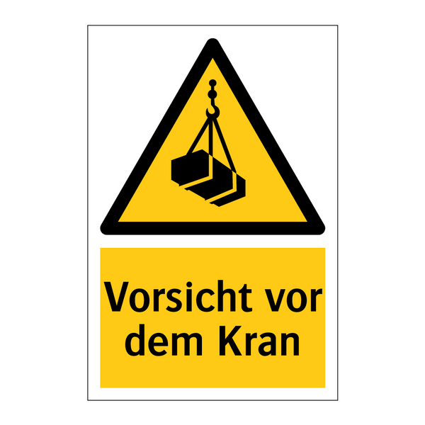 Vorsicht vor dem Kran