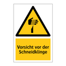 Vorsicht vor der Schneidklinge