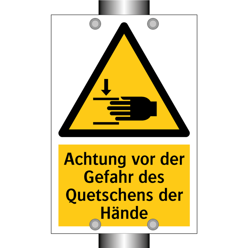 Achtung vor der Gefahr des Quetschens der Hände