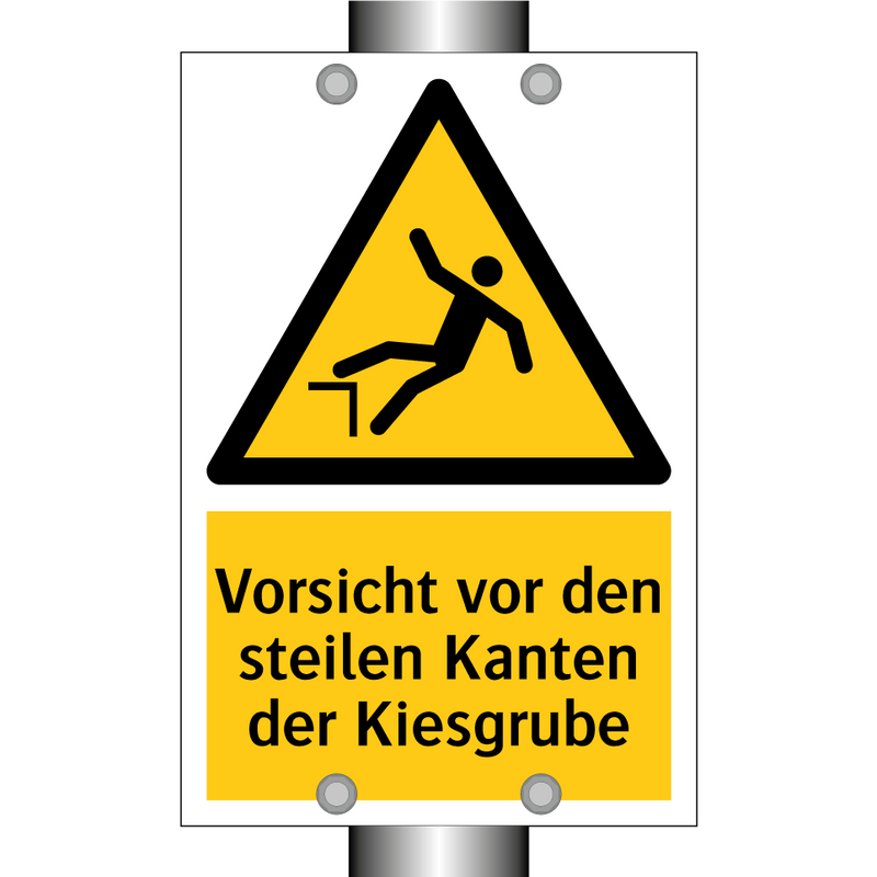 Vorsicht vor den steilen Kanten der Kiesgrube