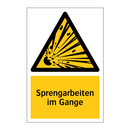 Sprengarbeiten im Gange