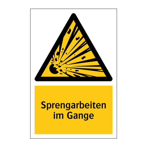 Sprengarbeiten im Gange