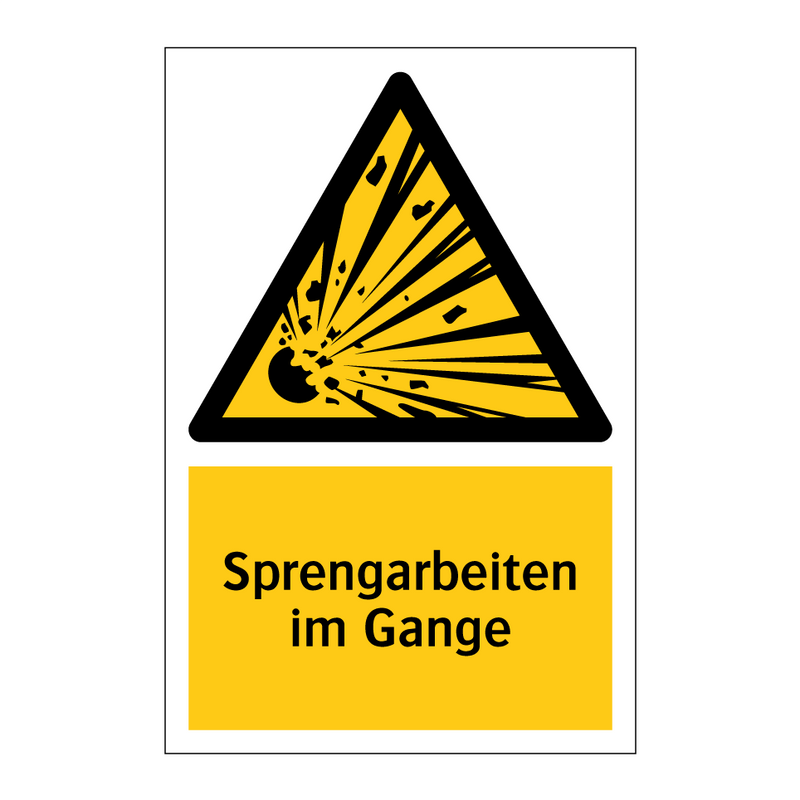 Sprengarbeiten im Gange