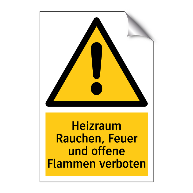 Heizraum Rauchen, Feuer und offene Flammen verboten