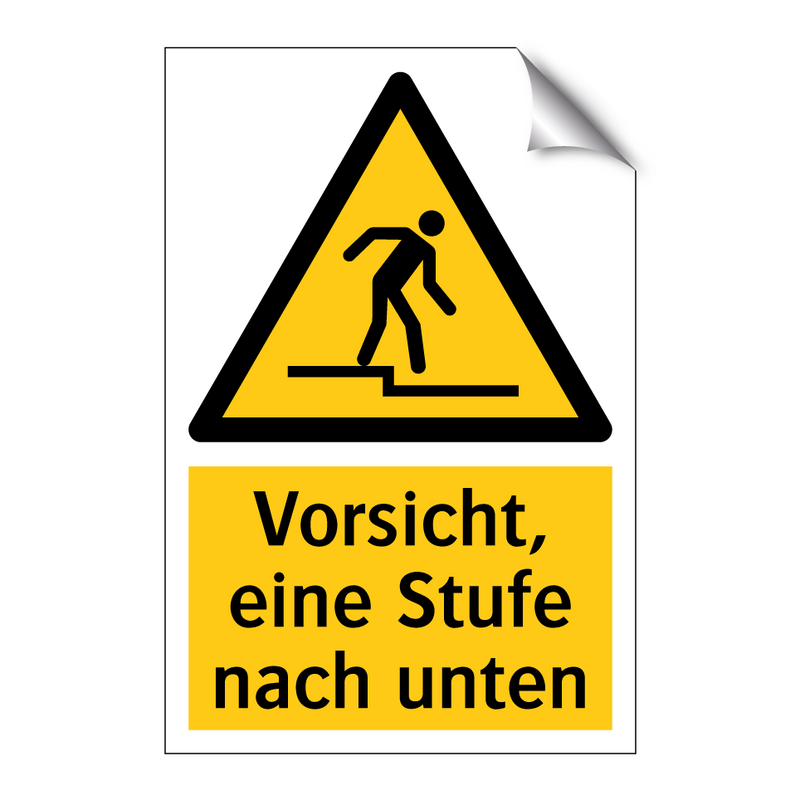 Vorsicht, eine Stufe nach unten