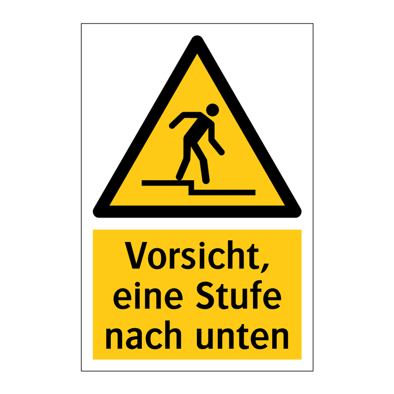 Vorsicht, eine Stufe nach unten