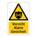 Vorsicht Alarm Gesichert