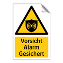 Vorsicht Alarm Gesichert