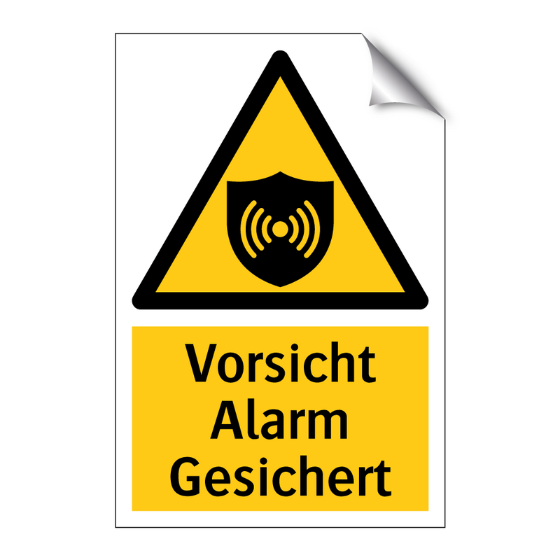 Vorsicht Alarm Gesichert