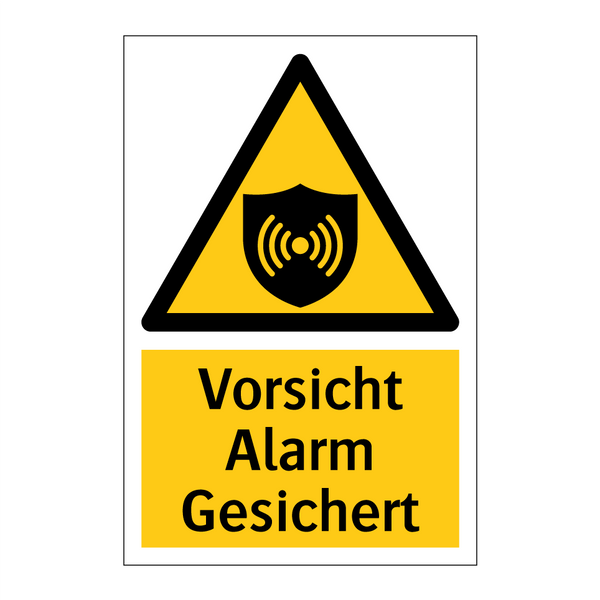 Vorsicht Alarm Gesichert